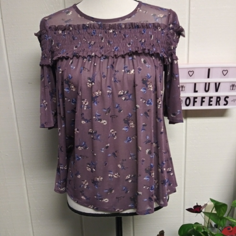 Beautiful Sheer Floral Blouse